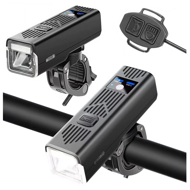 Alogy P12 Fahrradlicht schwarz Fahrradlicht vorne LED-Frontlicht Fahrradbeleuchtung wasserdicht IPX5