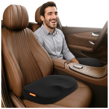  Poduszka na fotel DR.MEDIC ComfySeat™ Ergonomiczna siedzisko biurowe wsparcie kości ogonowej na krzesło do biura auta samochodu Czarna