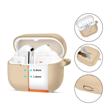 Silikon-Haken-Schutzhülle für Samsung Galaxy Buds 3/3 Pro Caffe Latte