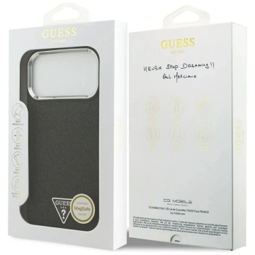 Etui do iPhone 17 Pro Max Guess Glitter Triangle Logo MagSafe Black