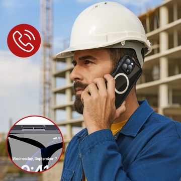 Etui Wodoodporne do Apple iPhone 15 Pro, Pancerna Obudowa 360° z Przezroczystym Tyłem, Kompatybilna z MagSafe, HydroArmor™ IP68 Case – Czarne