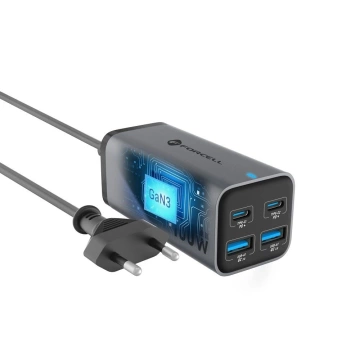 Ładowarka biurkowa Forcell GaN III 100W 2xUSB-C 2xUSB-A PD QC SFC