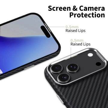 Etui do iPhone 17 Pro Tech-Protect Ion Carbon MagSafe Czarno-Srebrne