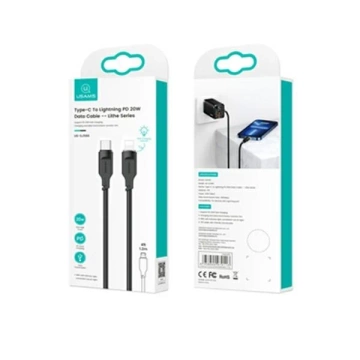 Kabel USMAS USB-C mit Lightning PD Fast Charging Lithe Series 1,2 m schwarz