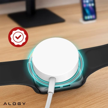 Kabel ładowarka indukcyjna QI magnetyczna Alogy do Apple Watch USB-C typ C 100cm 1M Biała