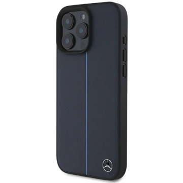 Mercedes iPhone 16 Pro Max 6.9" Hardcase MB Blue Line Leather MagSafe Granatowy