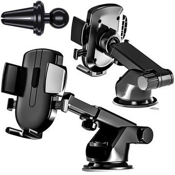 Autotelefonhalter 2in1 Alogie an der Windschutzscheibe zum Armaturenbrettgitter Schwarz