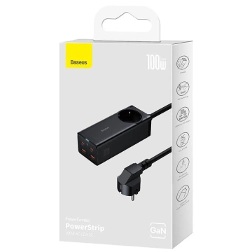 Wandladegerät / Steckdosenleiste Baseus GaN3 Pro 2x USB 2xUSB-C AC, 100W (schwarz)