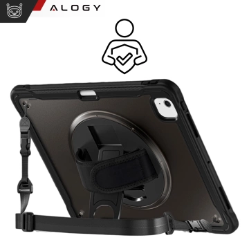 Etui pancerne 360 z miejscem na rysik do Apple iPad Air 11" (2024,2025) / Air 10.9" (2020,2022) / Pro 11 (2018) Alogy Pirate 360 Case obudowa na tablet Czarne
