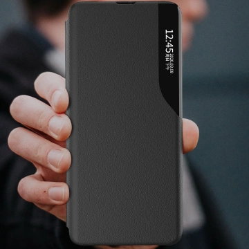 Eco Leather View Case für Samsung Galaxy S23 mit Klappständer schwarz