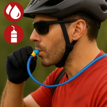 Fahrradrucksack mit 2-Liter-Trinkblase für Radfahrer, Läufer und alle, die gerne Rad fahren, Schwarz