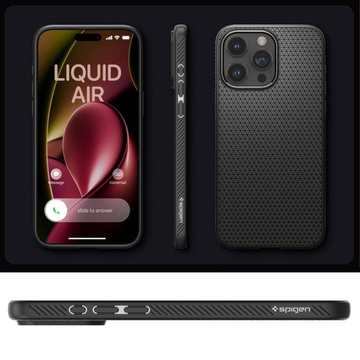 Etui do iPhone 15 Pro Spigen Liquid Air Case obudowa plecki ochronne Matte Black + Szkło