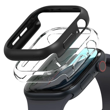 2x ETUI DO APPLE WATCH 10 (46MM) PRZEZROCZYSTE & CZARNE RINGKE SLIM 2-PACK