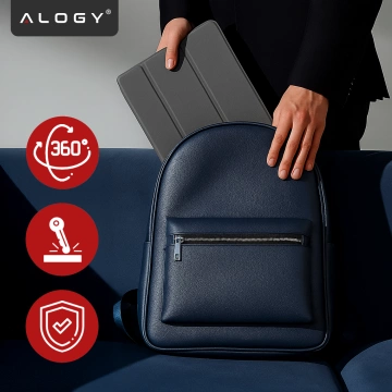 Etui do Lenovo IdeaTab Pro / Pro MT 12.7" TB-373, Ochronne z Klapką i Miejscem na Rysik, Składana Okładka Bumper, Alogy BookGuard™ – Szare