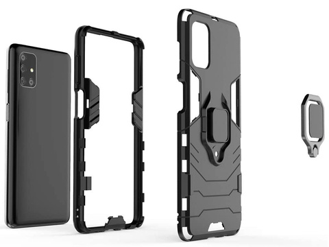 Alogy Stand Ring Armor Hülle für Samsung Galaxy M51 schwarz
