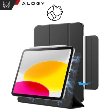 Etui magnetyczne 360 do Apple iPad 10.9” 10 / 2022 / 11” 11 / 2025 Alogy Magnetic 360 Case obudowa ochronna na tablet Czarne + Szkło