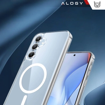 Etui do Samsung Galaxy S24 FE obudowa ochronna na telefon Alogy HybridMag™️ Case do MagSafe Przezroczyste + Szkło Hartowane