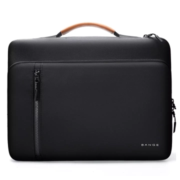 Wasserdichte Laptoptasche von Bange für Laptops bis 14 Zoll (34 x 26 x 3,5 cm), ideal für Arbeit und Flugreisen, mit Tragegriff, für Damen und Herren, Schwarz