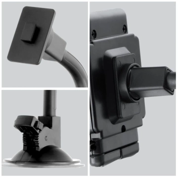 Uchwyt Samochodowy Forcell Regular 2w1 Kratka/Szyba Ramię 17 cm Czarny