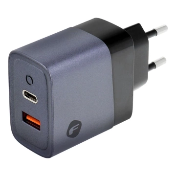 Ładowarka sieciowa Forcell GaN 45W USB-C + USB-A PD QC SFC Szara