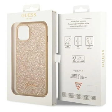 Etui Guess GUHCP14MHGGSHD für Apple iPhone 14 Plus 6,7" Złoty/Gold Hard Case Glitter Script