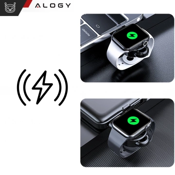 Mini ładowarka indukcyjna do ładowania Apple Watch USB Alogy High-end Chip Czarna