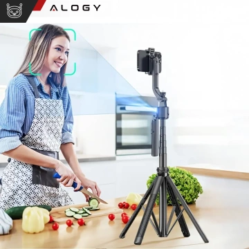 Kijek Selfie Stick Quadrapod Alogy TrackPod 2w1 z uchwytem na telefon i mocowaniem 1/4 Funkcja śledzenia twarzy  kompatybilny z iPhone Android