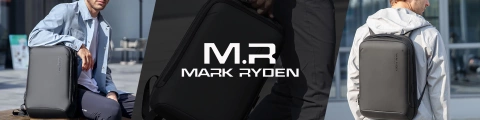 Plecak na Laptopa 15.6" Mark Ryden, Wodoodporny, Lekki i Smukły, Podróżny z Wyjściem USB, Kieszenią na Karty i Zamkiem YKK, Materiał EVA, 14L (42×30×12 cm) – Czarny