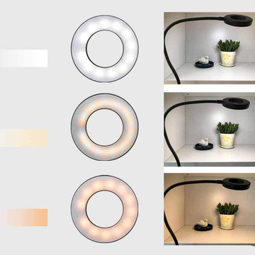 Lampe flexibler Ring Lampe Alogy Clipring für Schreibtisch flexible Universalfernbedienung USB Schwarz