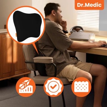  Poduszka do Samochodu pod Plecy Lędźwie DR.MEDIC TravelComfort™ Ergonomiczna poduszka lędźwiowa na fotel krzesło biurowa do auta dla kierowcy pasażera