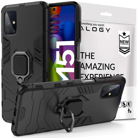 Alogy Stand Ring Armor Hülle für Samsung Galaxy M51 schwarz