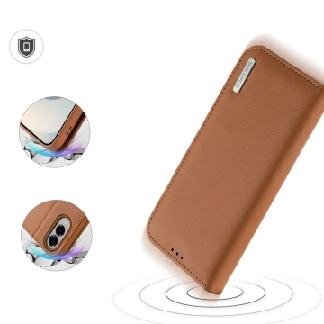 Etui do Samsung Galaxy S25 Edge Dux Ducis Hivo Skórzane Brązowe