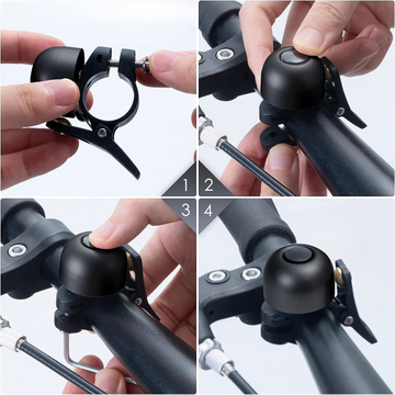 Fahrradklingel für Fahrrad Universal Mini RockBros 2018-1ABK laut 120dB für Lenker wasserdicht schwarz