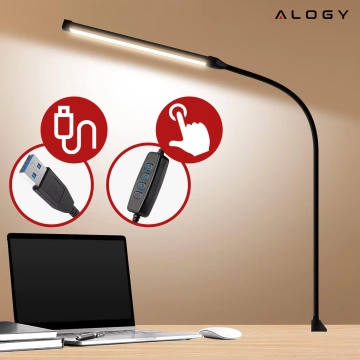 Lampka biurkowa LED Alogy LED lamp oświetlenie z elastycznym ramieniem do biurka ramy łóżka