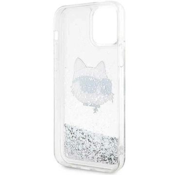 Karl Lagerfeld Handyschutzhülle KLHCP12MLNHCCS für Apple iPhone 12 /12 Pro 6.1" Silber/Silber Hardcase Glitter Choupette Head