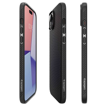 Etui do iPhone 15 Plus Spigen Liquid Air Case obudowa plecki ochronne Matte Black + Szkło