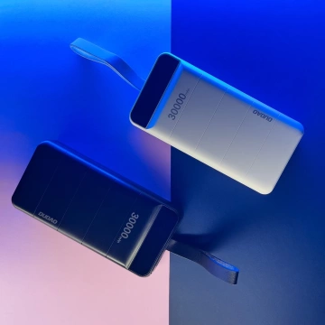 Dudao powerbank 30000 mAh 3x USB z lampką LED biały (K8s+ white)
