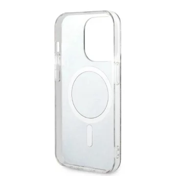 Zestaw Guess GUBPP14XH4EACSW Hülle Ladegerät iPhone 14 Pro Max 6,7" brązowy/braun Hartschale 4G Print MagSafe