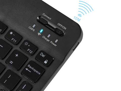 Klawiatura Bezprzewodowa Alogy RGB LED RGB Bluetooth iOS/Android/Windows podświetlana Czarna