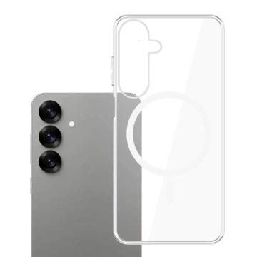 Etui für Samsung Galaxy S25 3mk Clear MagCase MagSafe Transparent