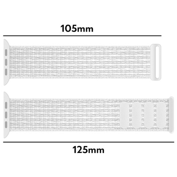 Alogy Nylonband mit Klettverschluss für Apple Watch 1/2/3/4/5/6/7/8/SE (38/40/41 mm) Weiß