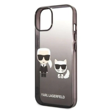 Etui ochronne na telefon Karl Lagerfeld KLHCP14LTGKCK do Apple iPhone 14 Pro 6,1" hardcase czarny/black Gradient Ikonik Karl & Choupette
