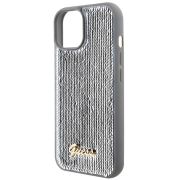 Etui Guess GUHCP15SPSFDGSS do iPhone 15 6.1" srebrny/silver hardcase Sequin Script Metal