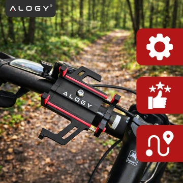 Alogy Fahrrad-Handy-Halterung, 55–95 mm, für Fahrrad, Motorroller, Schwarz