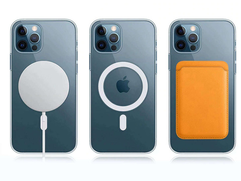 Etui pancerne Ultra Slim Alogy do ładowarek Qi do iPhone 12/ Pro Przezroczyste + Ładowarka Qi