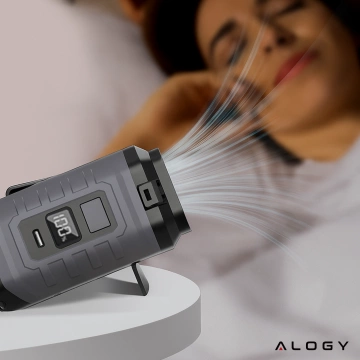 Wentylator z klipsem do paska, akumulator 4000 mAh, 5 poziomów prędkości, czas pracy 8–40 godzin, ładowanie przez USB, do stosowania na placach budowy, na zewnątrz, na wędrówki, do pracy latem, powerbankiem