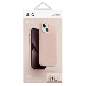 UNIQ Lino-Hülle für iPhone 14 Plus 6,7" Rosa/Rosa