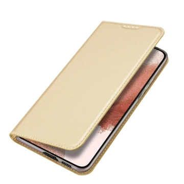 Etui ochronne na telefon Dux Ducis Skin Pro do Samsung Galaxy S23+ pokrowiec z klapką portfel na kartę podstawka złote