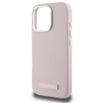 Etui Karl Lagerfeld do iPhone 16 Pro Max 6.9" Różowy MagSafe Hardcase FW Metal Plate 
