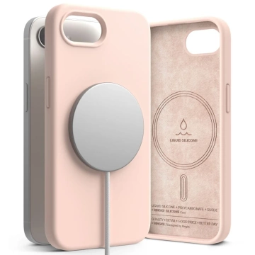 Etui Ringke Silicone Magnetic MagSafe do iPhone 16e Pink Sand
